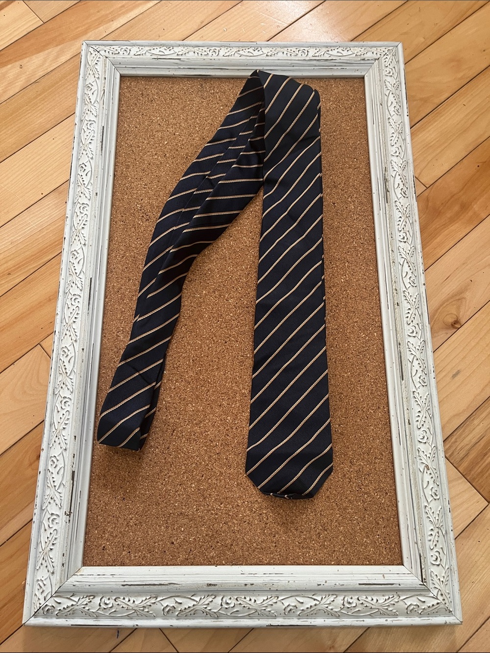 Classic Navy and Gold Striped Men’s Tie